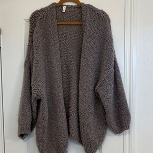 Wishlist Chunky Knit Cardigan - Brown